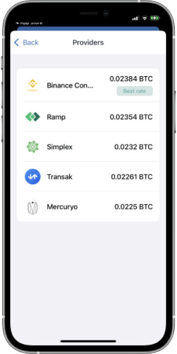 Select the preferred provider